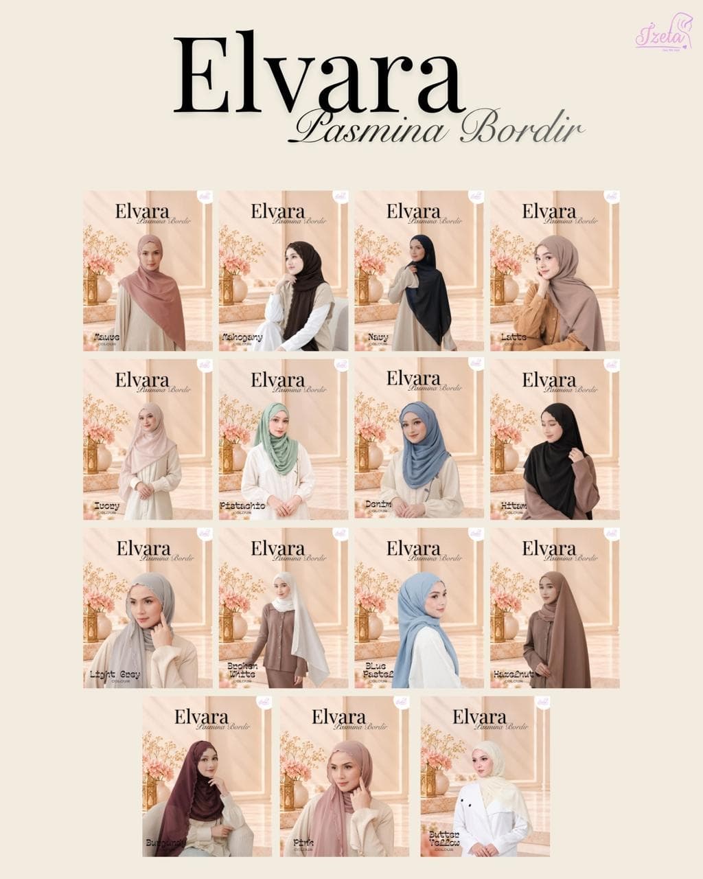 Elvara Pashmina Bordir